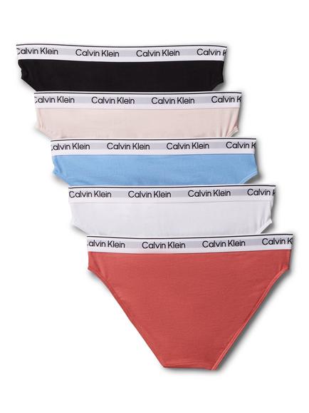 Calvin Klein Kids' Cotton Blend Bikini Briefs, Pack of 5, Multi - view 2, Multi