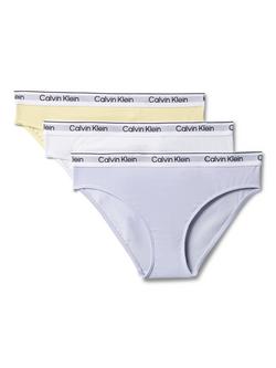 Calvin Klein Kids' Cotton Blend Bikini Briefs, Pack of 3, Yellow/Multi, Yellow/Multi