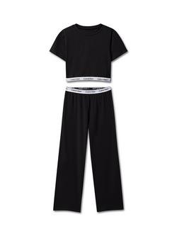 Calvin Klein Kids' Short Sleeve Pyjama Set, Ck Black, Ck Black