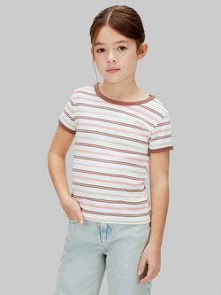Calvin Klein Kids' Short Sleeve Striped T-Shirt, Quartz Pink, Quartz Pink