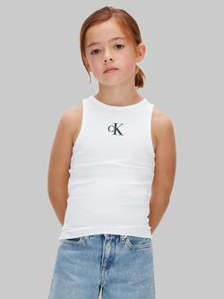 Calvin Klein Kids' Sleeveless Logo Vest Top, White, White