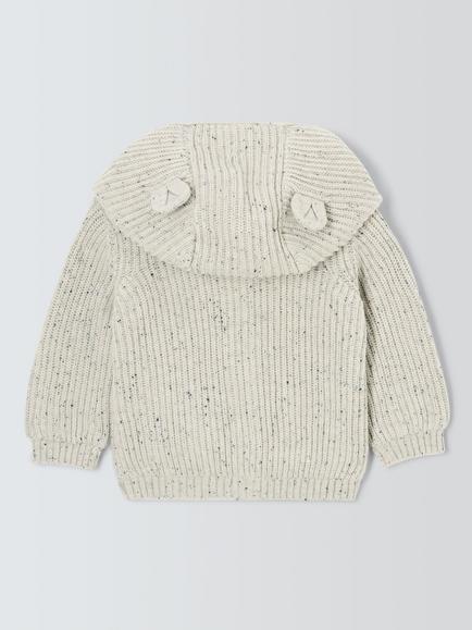 John Lewis Baby Squirrel Cardigan, Grey - view 2, Grey