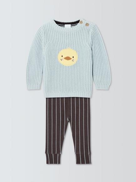 John Lewis Baby Chick Jumper & Stripe Leggings Set, Multi, Multi