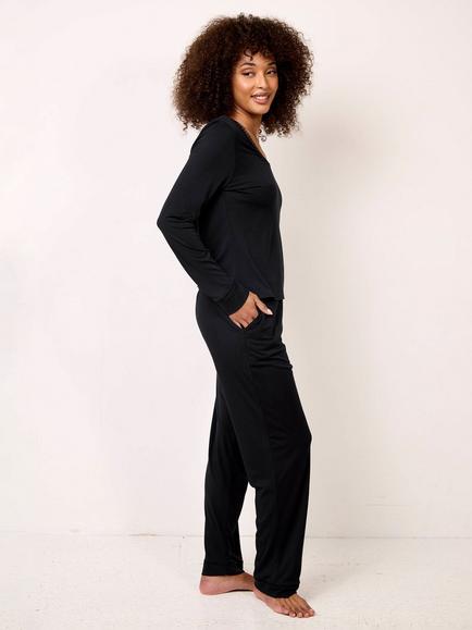 Maison Lejaby Softness Long Sleeve Pyjama Top - view 2, Noir
