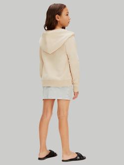 Calvin Klein Kids' Oversized Zip Front Hoodie, Oatmeal - view 2, Oatmeal