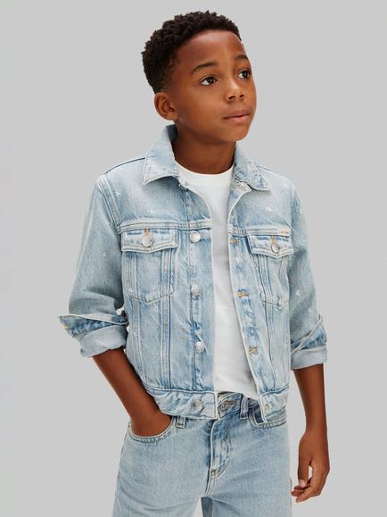 Calvin Klein Kids' Denim Trucker Jacket, Andrew Wash Aop, Andrew Wash Aop