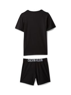 Calvin Klein Kids' Logo Print Short Pyjama Set, Ck Black - view 2, Ck Black