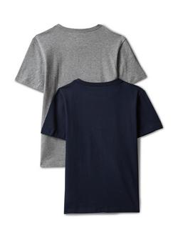 Calvin Klein Kids' Cotton Blend Short Sleeve T-Shirt, Pack of 2, Grey Heather/Dark Sapphire - view 2, Grey Heather/Dark Sapphire