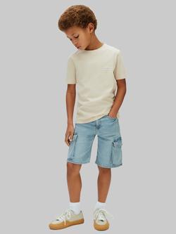 Calvin Klein Kids' Relaxed Denim Cargo Shorts, Andrew Wash, Andrew Wash