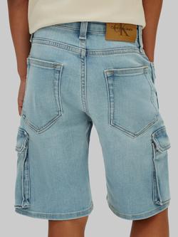 Calvin Klein Kids' Relaxed Denim Cargo Shorts, Andrew Wash - view 2, Andrew Wash