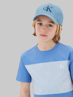 Calvin Klein Kids' Pure Cotton Short Sleeve T-Shirt, Provence - view 2, Provence