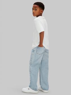 Calvin Klein Kids' Short Sleeve Logo T-Shirt, White - view 2, White