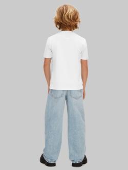 Calvin Klein Kids' Short Sleeve Logo T-Shirt, White - view 2, White