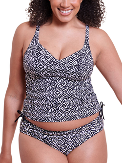 Curvy Kate Wild Horizon Multiway Tankini Top, Black/White, Black/White