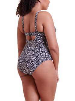 Curvy Kate Wild Horizon Plunge Underwired Swimsuit, Black/White - view 2, Black/White