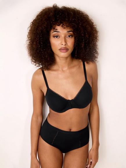 Maison Lejaby Softness Moulded Underwired Bra, Noir, Noir