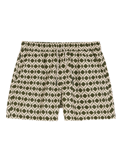 OAS Pine Mitu Print Shorts, Dark Green, Dark Green