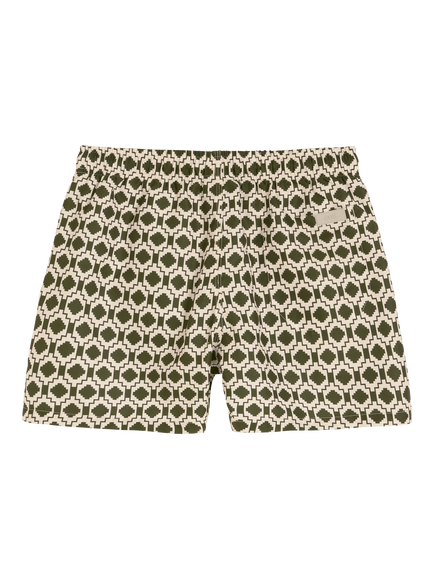 OAS Pine Mitu Print Shorts, Dark Green - view 2, Dark Green