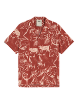 OAS Gensou Abstract Relaxed Fit Shirt, Red