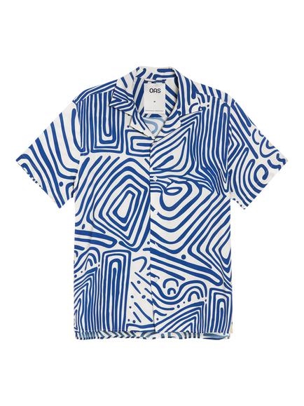 OAS Eldovado Abstract Loose Fit Shirt, Blue Multi, Blue Multi