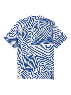 OAS Eldovado Abstract Loose Fit Shirt, Blue Multi - view 2, Blue Multi