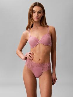 Calvin Klein Perfectly Fit Lace Lightly Lined Full Coverage Bra, Soft Mauve