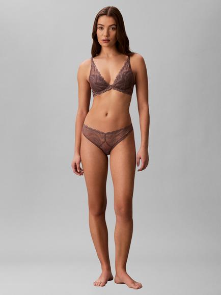 Calvin Klein Sensual Stretch Lace Plunge Bra, Botanical Brown, Botanical Brown