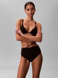 Calvin Klein CK Tailored High Waist Bikini Bottoms, Black - view 2, Black