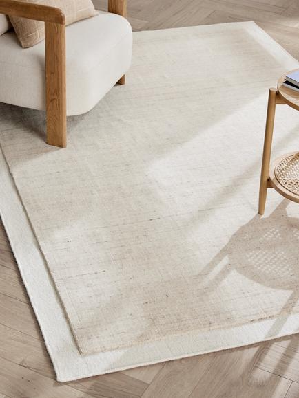 John Lewis Border Hand Loomed Pure Wool Rug, Ivory - view 2, Ivory