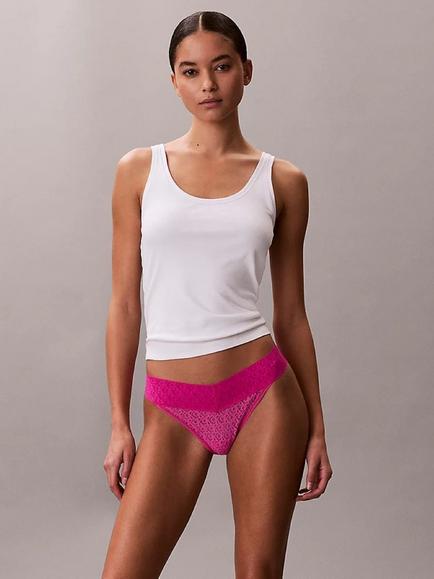 Calvin Klein Icon Logo Lace Thong, Stunning Orchid, Stunning Orchid