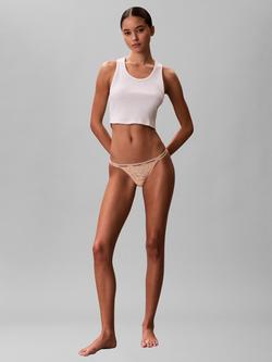 Calvin Klein Icon Lace Bikini Knickers, Peach Bliss