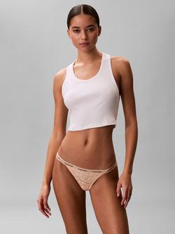 Calvin Klein Icon Lace Bikini Knickers - view 2, Peach Bliss