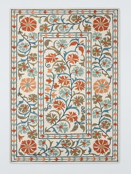 John Lewis Malika Suzani Hand Tufted Pure Wool Rug, Cayenne