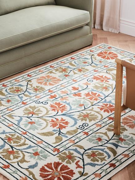 John Lewis Malika Suzani Hand Tufted Pure Wool Rug - view 2, Cayenne