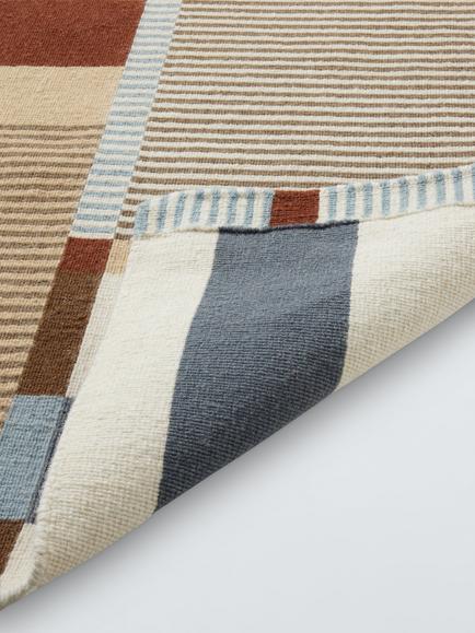 John Lewis Odin Geometric Hand Woven Rug - view 2, Soft Blue