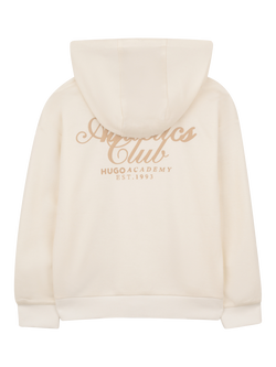 HUGO BOSS Kids' Soft Zip-Front Athletics Club Graphic Hoodie, Off White - view 2, Off White