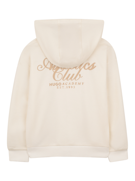 HUGO Kids' Soft Zip-Front Athletics Club Graphic Hoodie, Off White - view 2, Off White
