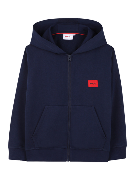 HUGO Kids' Hooded Cardigan, Navy, Navy