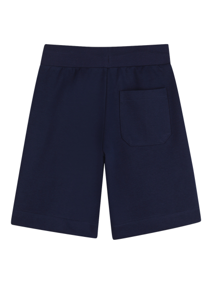 HUGO Kids' Cotton Blend Drawstring Jogger Shorts, Navy - view 2, Navy