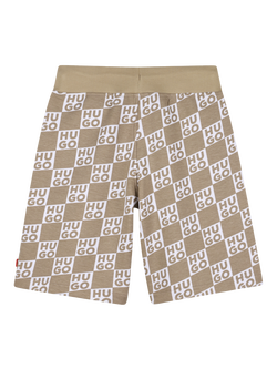 HUGO BOSS Kids' Geo Logo Drawstring Shorts, Stone - view 2, Stone
