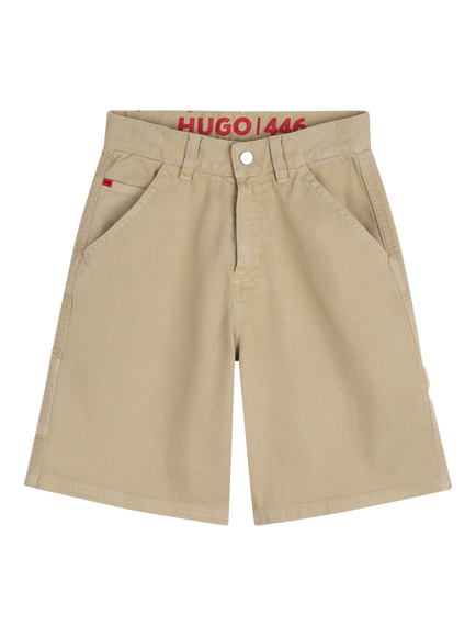 HUGO Kids' Knee Length Chino Shorts, Stone, Stone