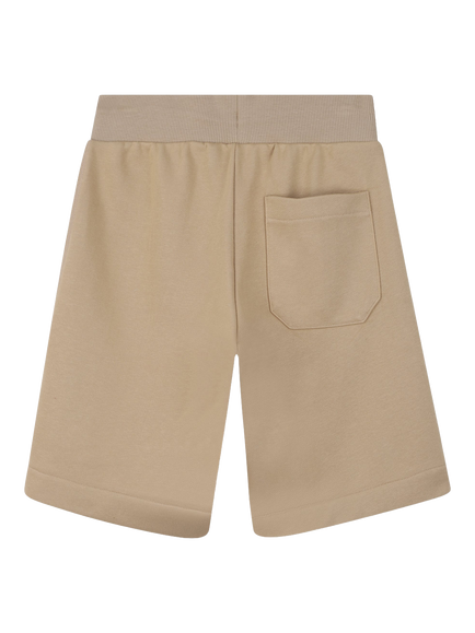 HUGO Kids' Cotton Blend Drawstring Jogger Shorts, Stone - view 2, Stone