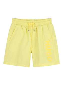 HUGO BOSS Kids' Logo Swim Shorts, Lemon, Lemon