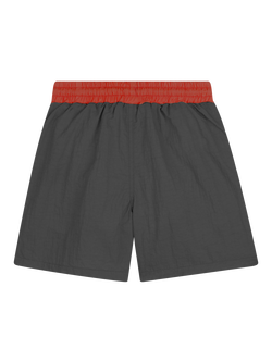 HUGO BOSS Kids' Logo Swim Shorts, Black/Red - view 2, Black/Red