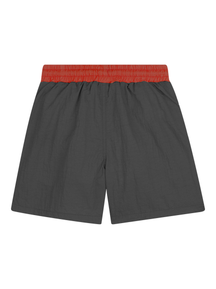 HUGO Kids' Logo Swim Shorts, Black/Red - view 2, Black/Red