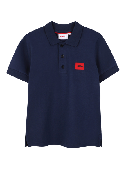 HUGO Kids' Short Sleeve Polo Shirt, Navy, Navy