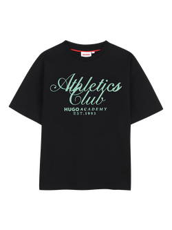 HUGO BOSS Kids' Short Sleeve Athletics Club T-Shirt, Black, Black