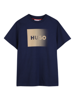 HUGO BOSS Kids' Short Sleeve Logo Graphic T-Shirt, Navy