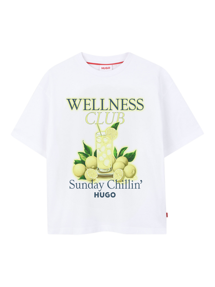 HUGO Kids' Wellness Club T-Shirt, White, White