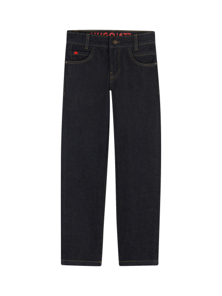 HUGO Kids' Five Pocket Denim Jeans, Dark Blue, Dark Blue